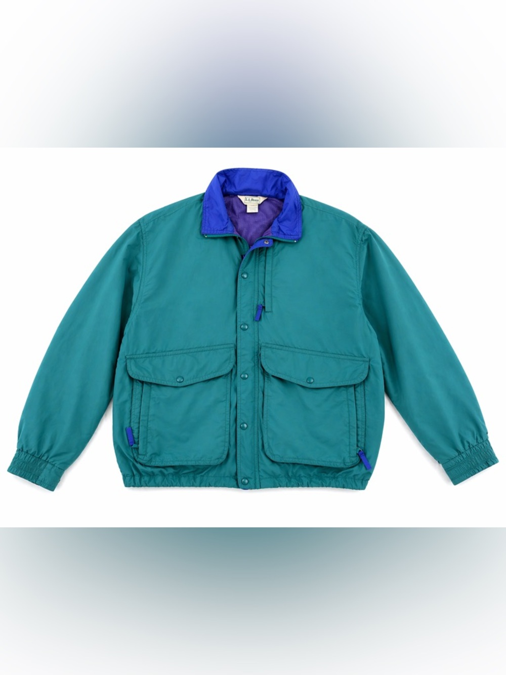L.L. Bean Teal and Royal Blue Men's Windbreaker Jacket